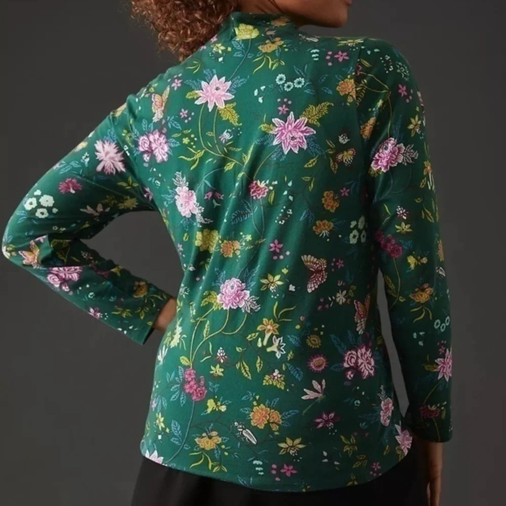 Maeve Printed Turtleneck Top - Picture 3 of 4